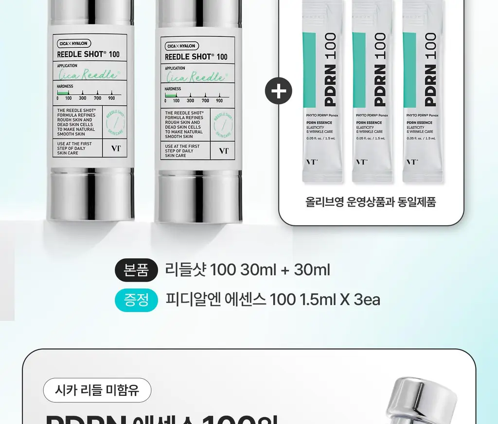 [1등모공에센스] VT 리들샷 100 에센스 30ml 더블 기획(+피디알엔 에센스 100 1.5ml*3ea) 상세페이지 2